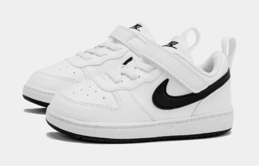 Nike Court Borough Low Recraft Infant Toddler Basketball Shoes (White/Black) -Nike d658c38605f59a2ad879ac24fadd10f5