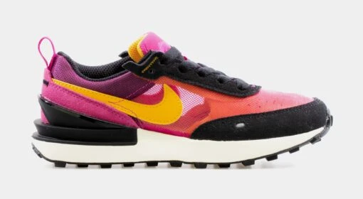 Nike Waffle One Preschool Running Shoe (Pink/Black) -Nike d8f28f00046b71f87a67e2ee0a01b5b6