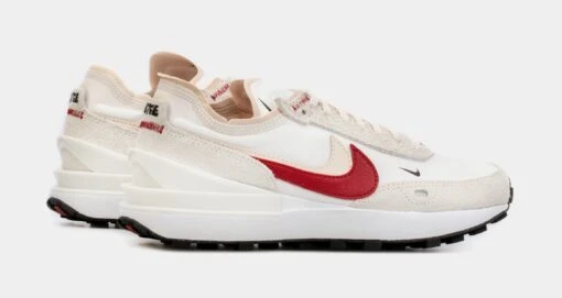 Nike Waffle One Double Swoosh Womens Running Shoes (White/Red) -Nike df3c4e3e1c954f9ab35d698c1ff48a70