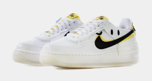 Nike Air Force 1 Shadow Smile Womens Lifestyle Shoes (White/Yellow) -Nike dfb85466f90e5b73e090ebb3ca9a6504