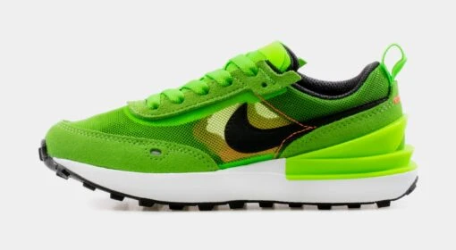 Nike Waffle One Preschool Running Shoe (Green/Black) -Nike dffaa4bbc712a48cc0b3f71a00df0bb3