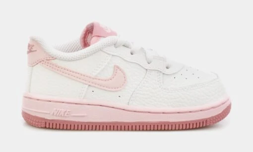 Nike Air Force 1 Infant Toddler Basketball Shoes (White/Pink) -Nike e663cf64c4936b561e686c00b356c29e