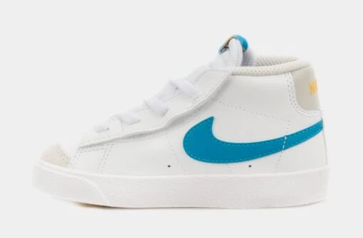 Nike Blazer Mid 77 Infant Toddler Lifestyle Shoes (White/Blue) -Nike e870c59e8945def774612efcf7541a6e bf417b9e cd5b 47ed a933 968acd64424f