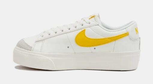 Nike Blazer Low Platform Womens Lifestyle Shoes (White/Yellow) -Nike ec341727aff93425ed92f3246743aec7