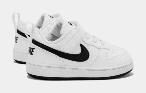 Nike Court Borough Low Recraft Infant Toddler Basketball Shoes (White/Black) -Nike f51c9fcceae38f8fa1d553d330711c6b