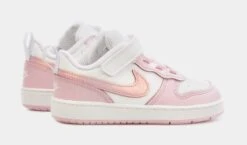 Nike Court Borough Low 2 Infant Toddler Lifestyle Shoes (White/Pink) -Nike f59dd1a08b433e241cb52cc90fcb5fef