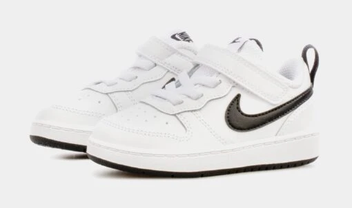 Nike Court Borough Low 2 Infant Toddler Lifestyle Shoes (White/Black) -Nike fd08c227d4ba7554ace8e891dd4ca83e 3b56fe76 0b3e 43a4 b46a 58b13a4613a5